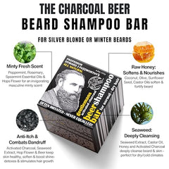 Utilisation triple: shampoing-barre de Professeur Fuzzworthy pour cheveux barbe et corps, soin tout-en-un