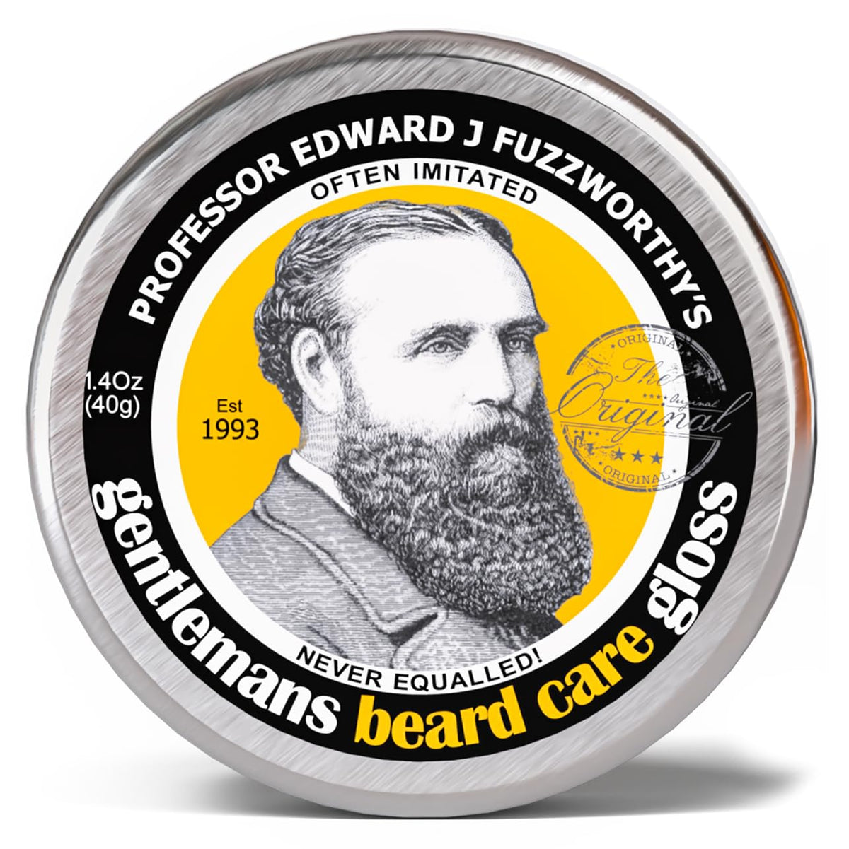 PROFESSOR EDWARD J FUZZWORTHY'S baume-barbe formulé pour donner brillance et douceur.