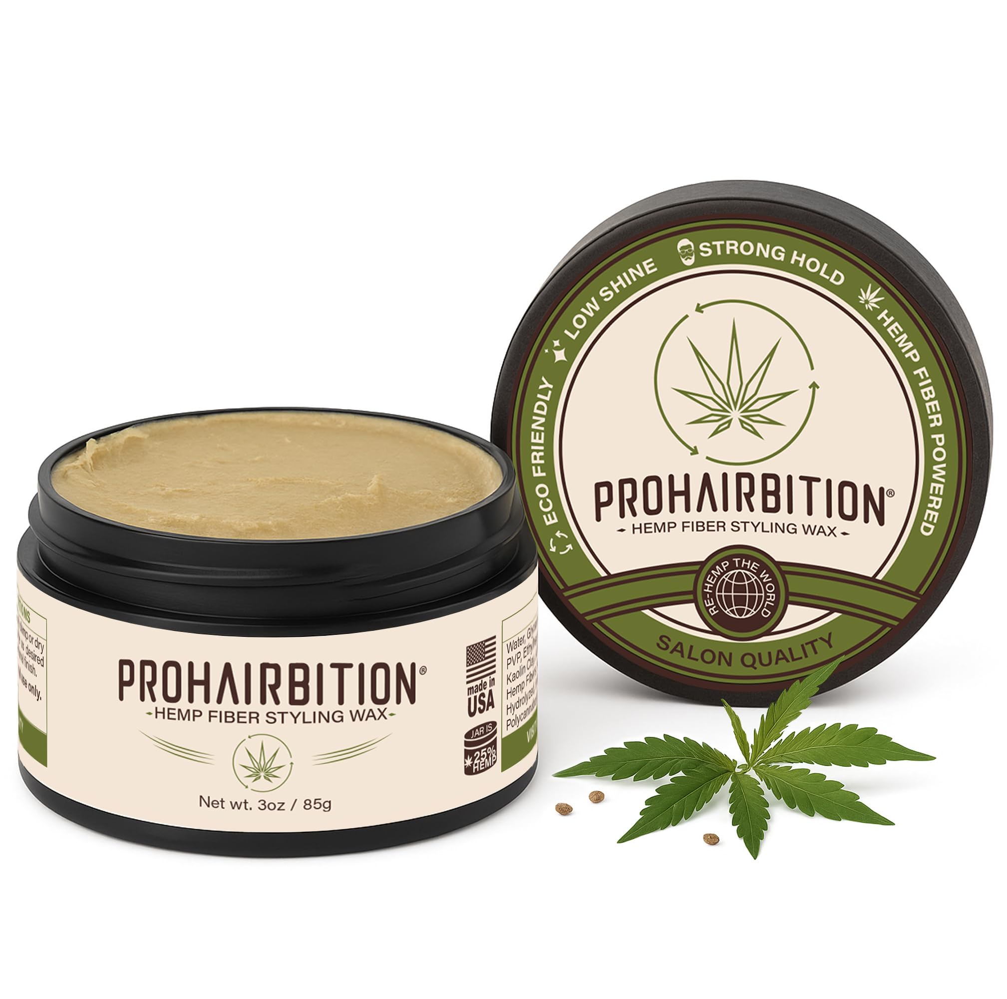PROHAIRBITION cire cheveux au chanvre pour tenue ferme et naturelle.
