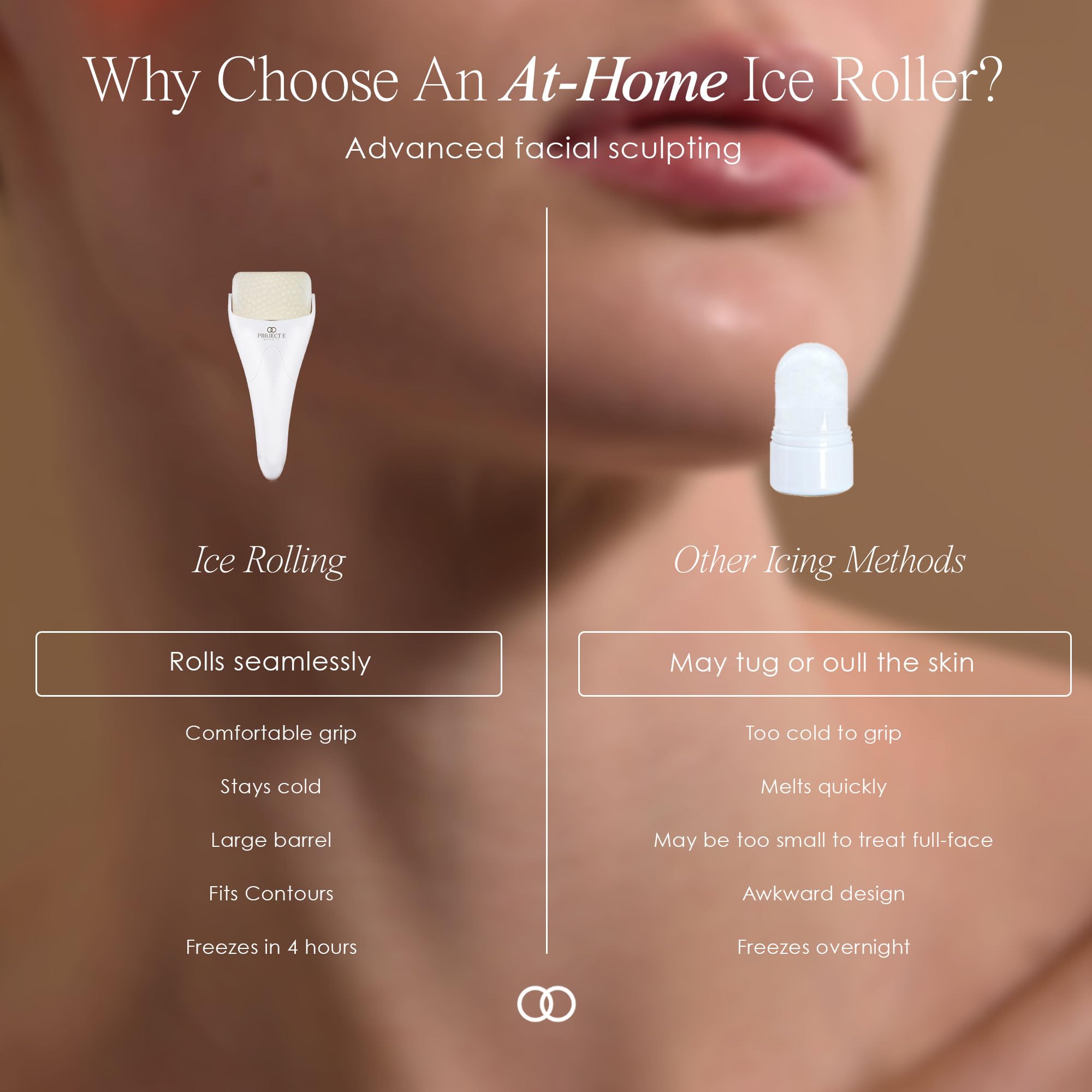 Project E Beauty Ice Roller – effet liftant discret et peau visiblement tonifiée après utilisation