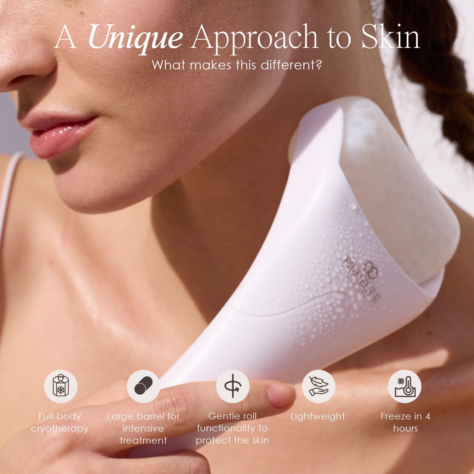 Project E Beauty Ice Roller – mouvement de roulement précis pour raffermir les pores et la peau