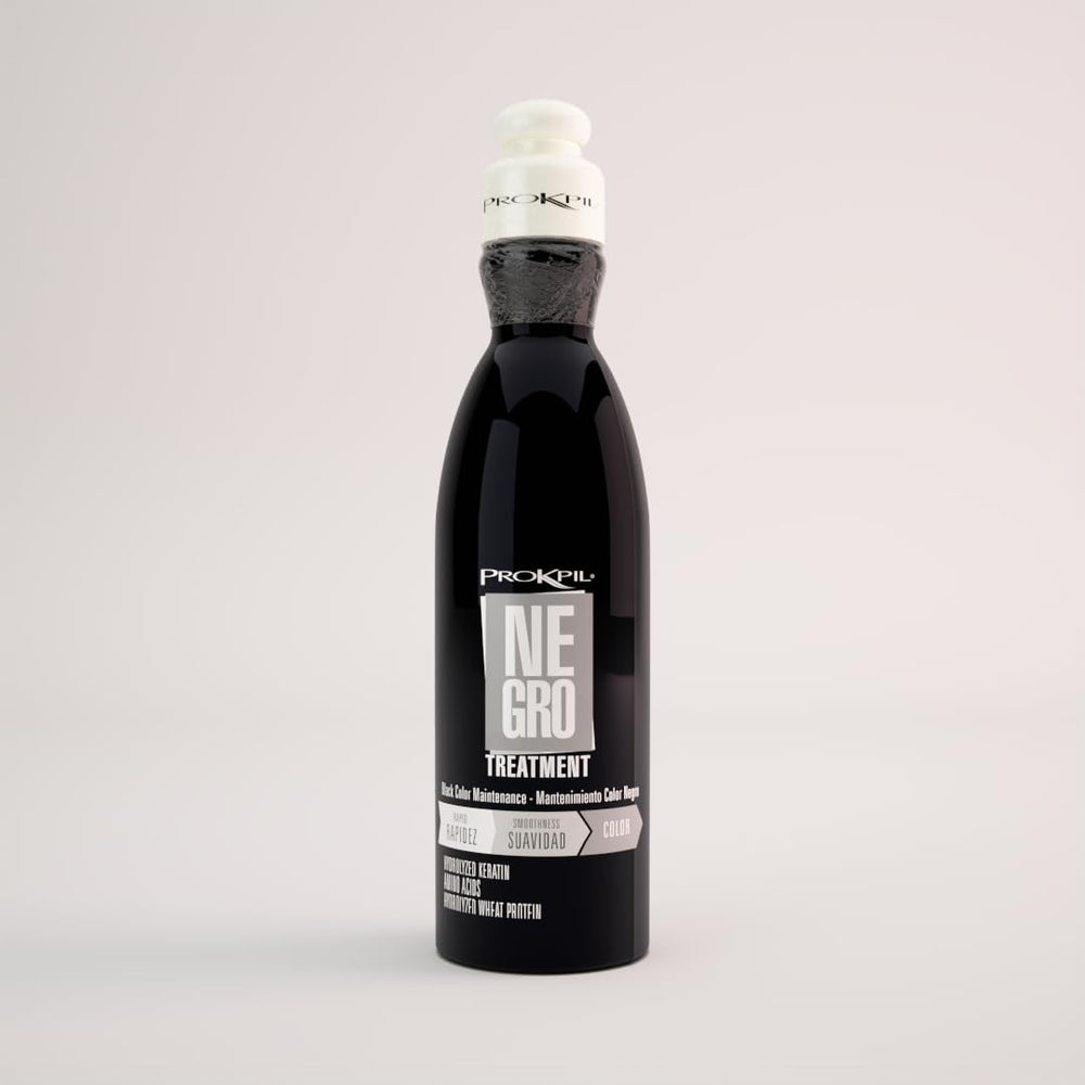 Prokpil Noir Spécial, bouteille 300 ml, protège la couleur des cheveux teints.
