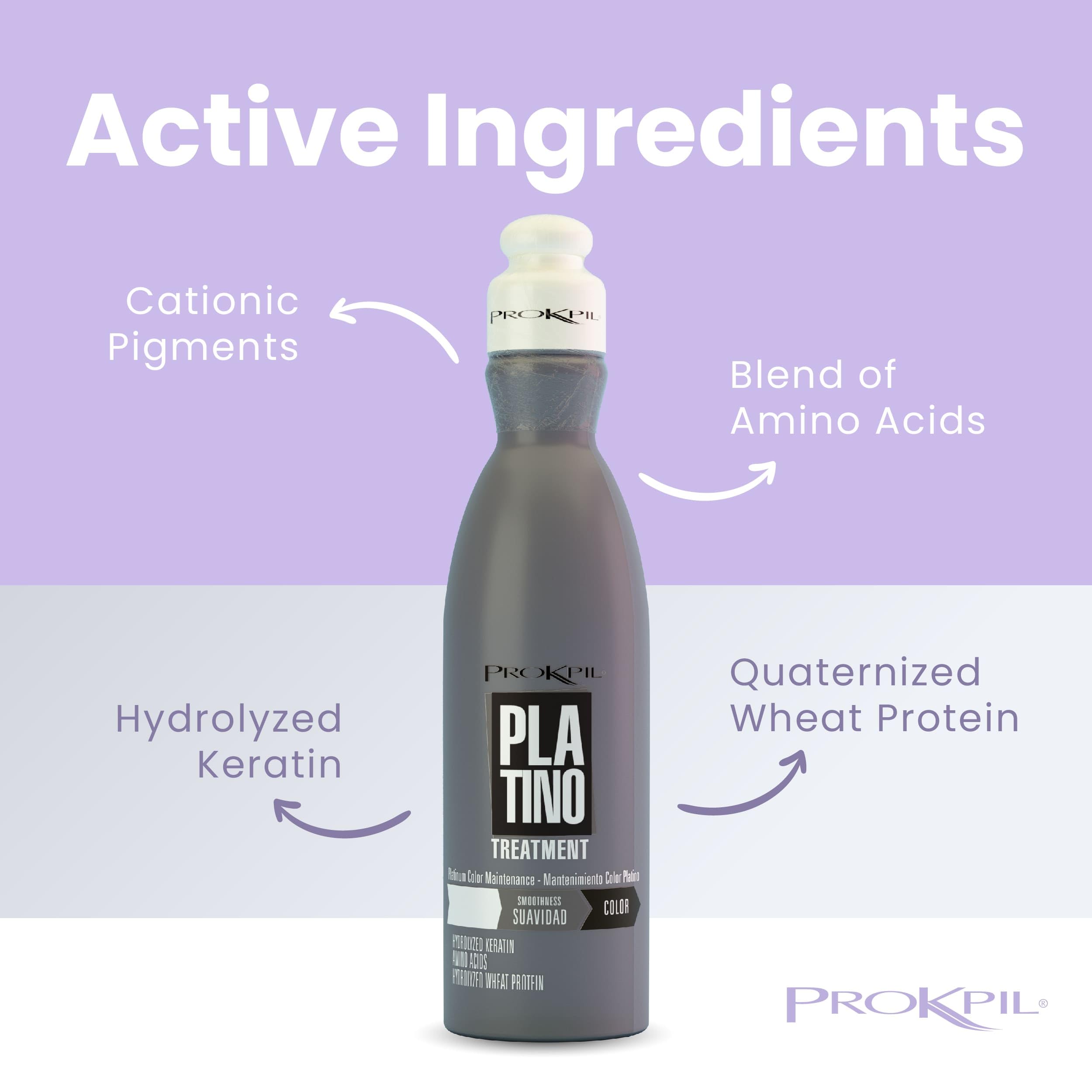Prokpil soin platine pour cheveux teints, résultats brillants et durablement protégés.