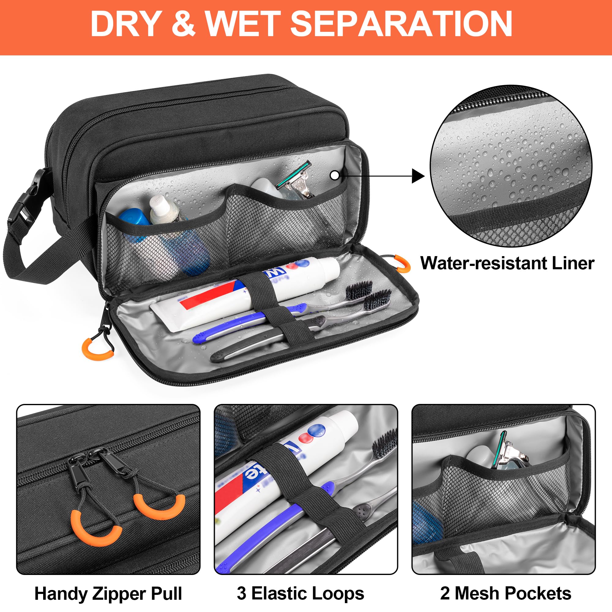 Prokva Dopp Kit avec bandes elastiques pour rasoir et huiles.