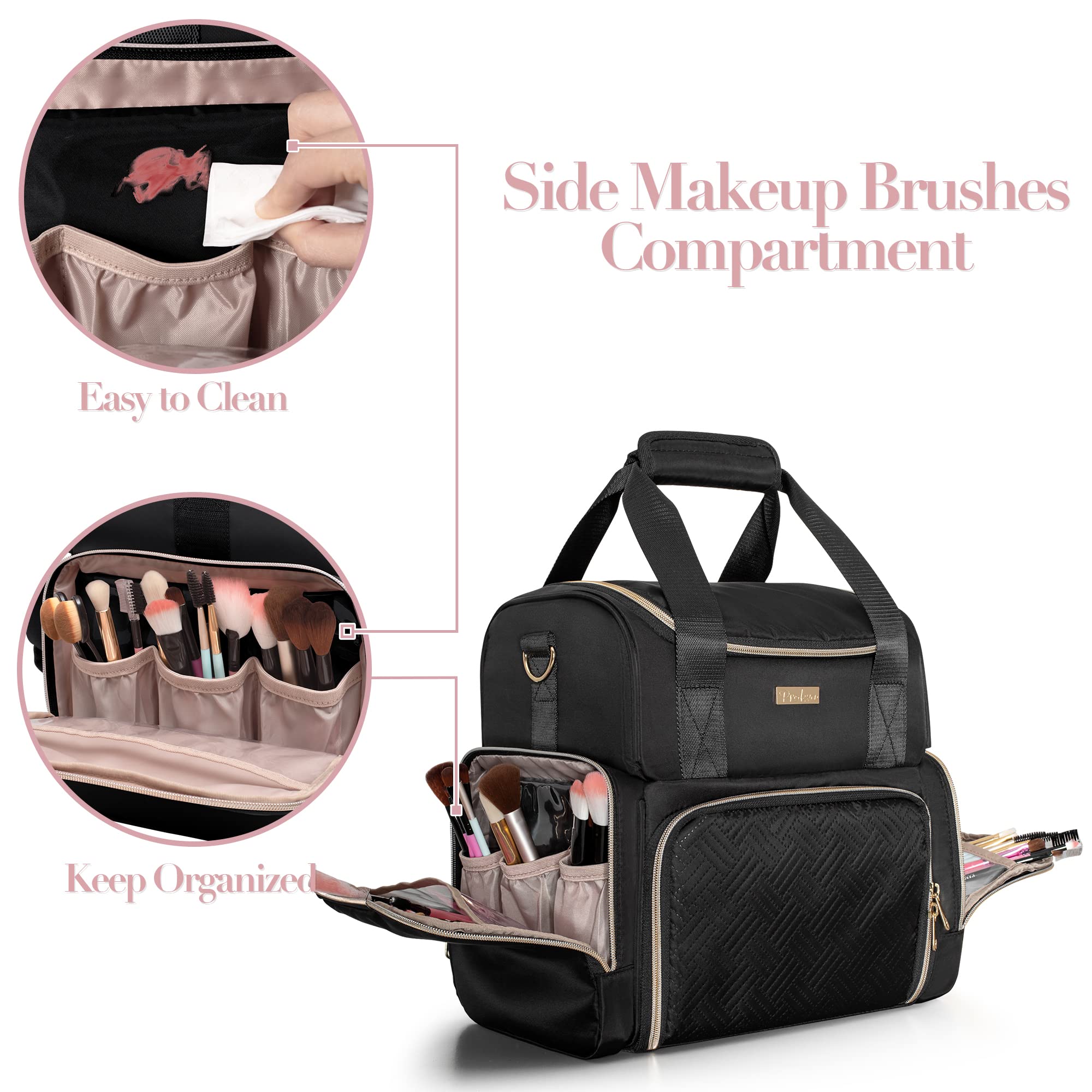 Prokva Grand Sac cosmétique, rangements pour brosses et rouges à lèvres.