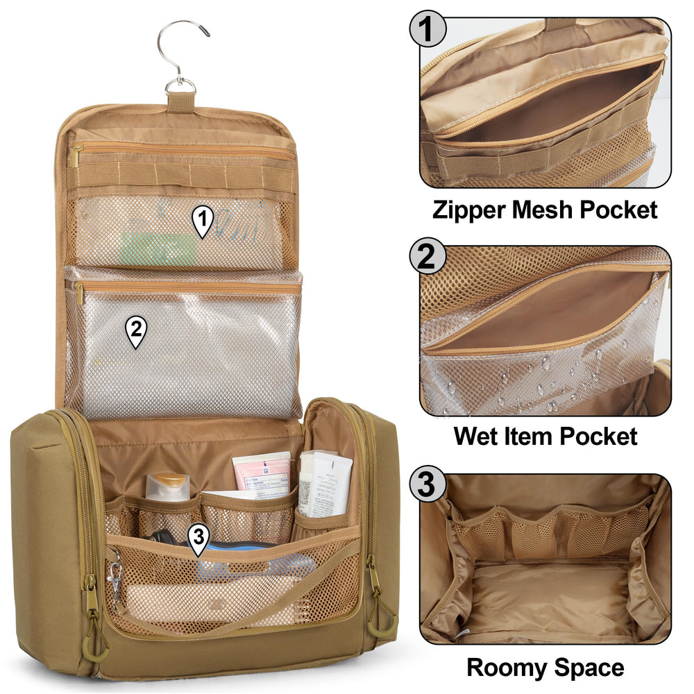 Prokva sac toilette tactique poches elastiques intérieur organisent les produits