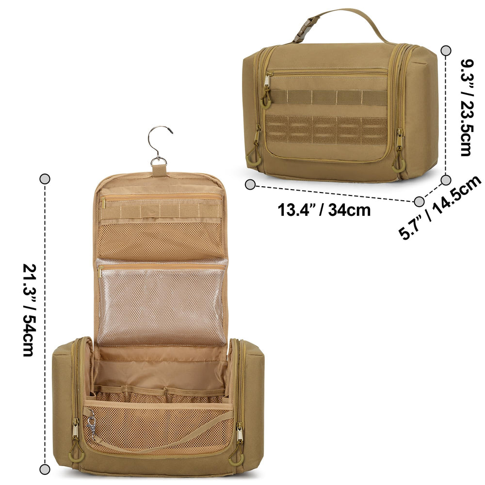 Prokva sac toilette tactique poches latérales pour brosse et dentifrice