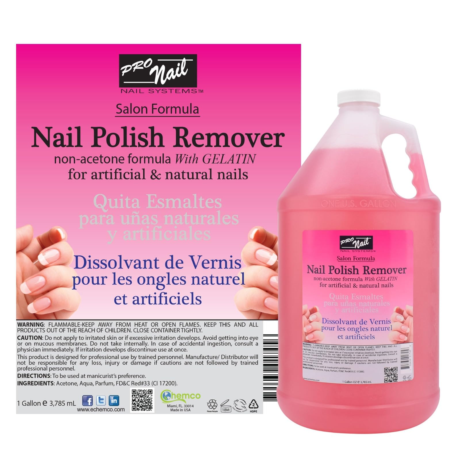 PRONAIL bouteille professionnelle sans acétone, pratique en salon