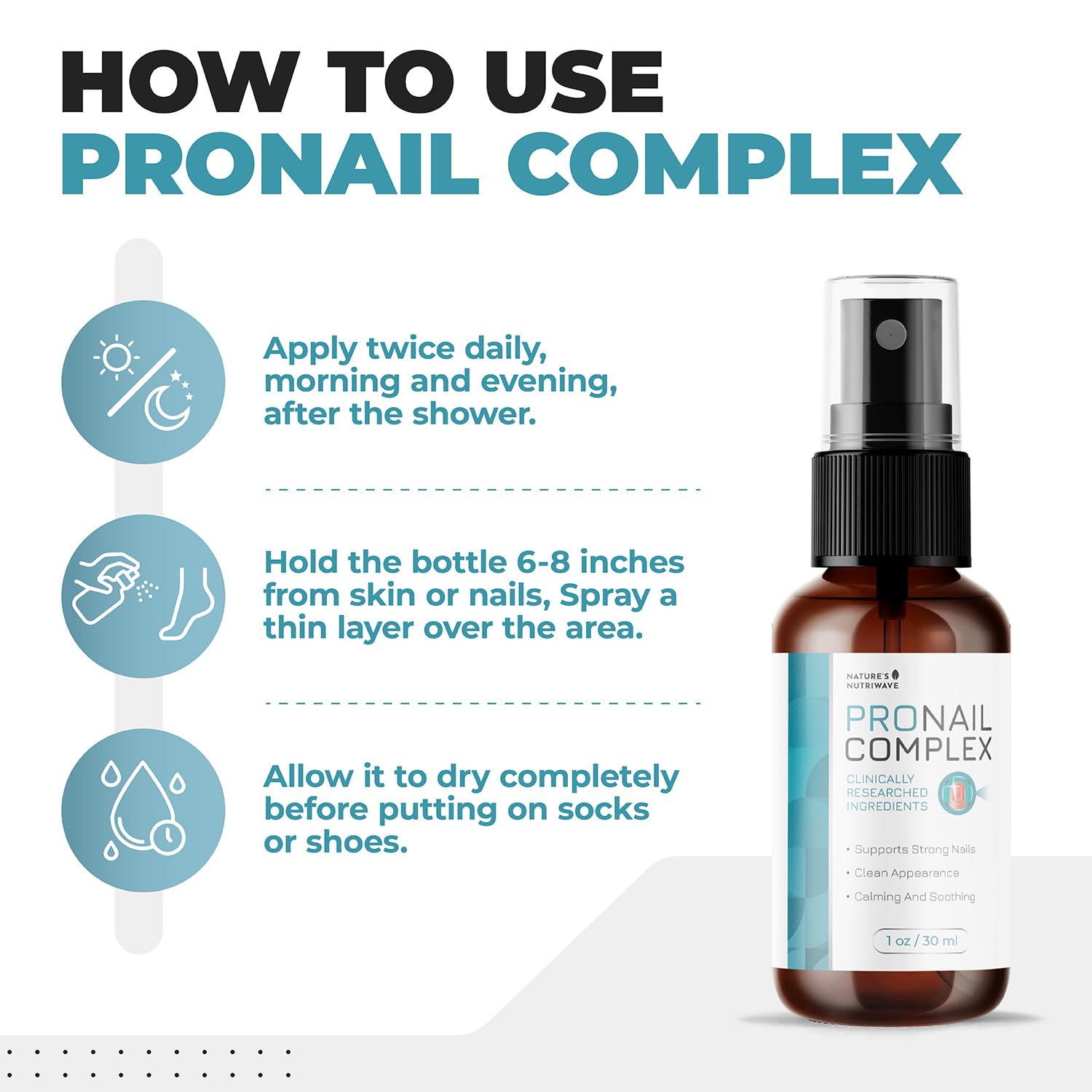 Nature’s NutriWave PronailComplex soin des orteils pour une routine quotidienne.