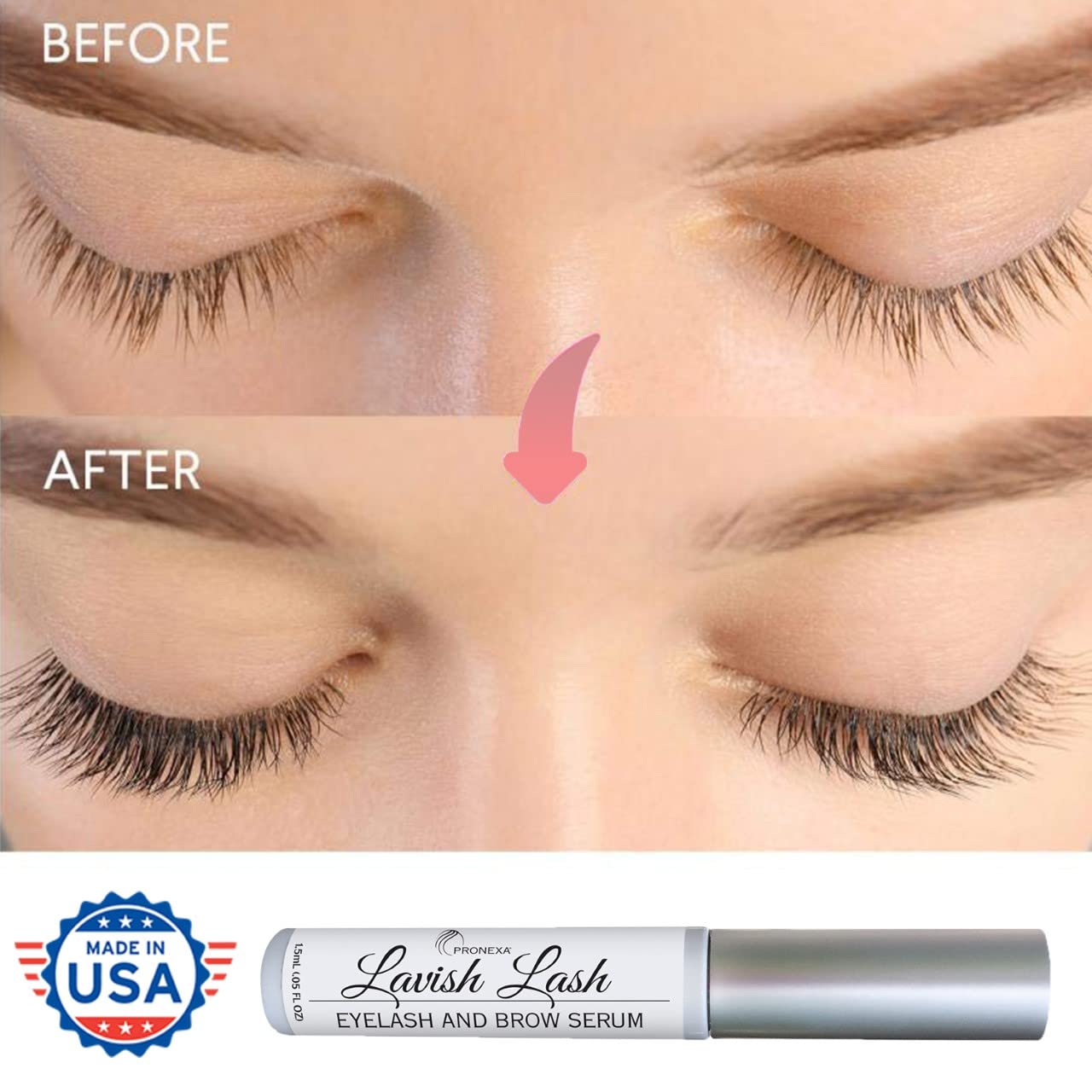Pronexa Lavish Lash – peptides naturels nourrissent les cils et les sourcils.