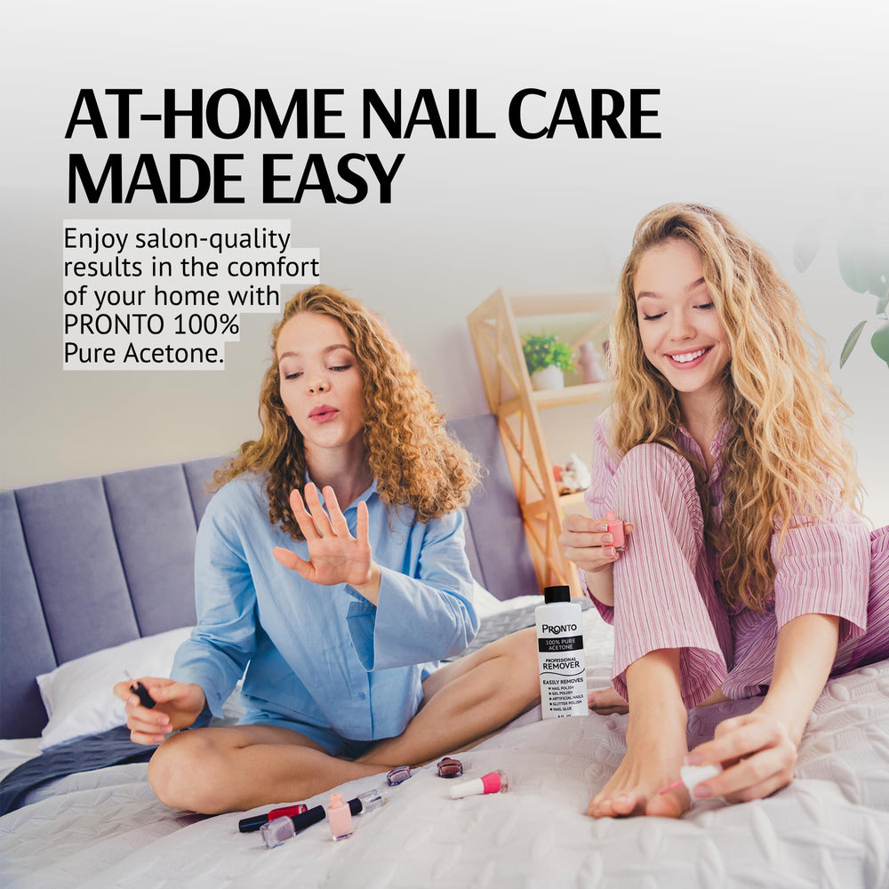 Pronto 16 oz acetone remover bottle on desk for home or salon use