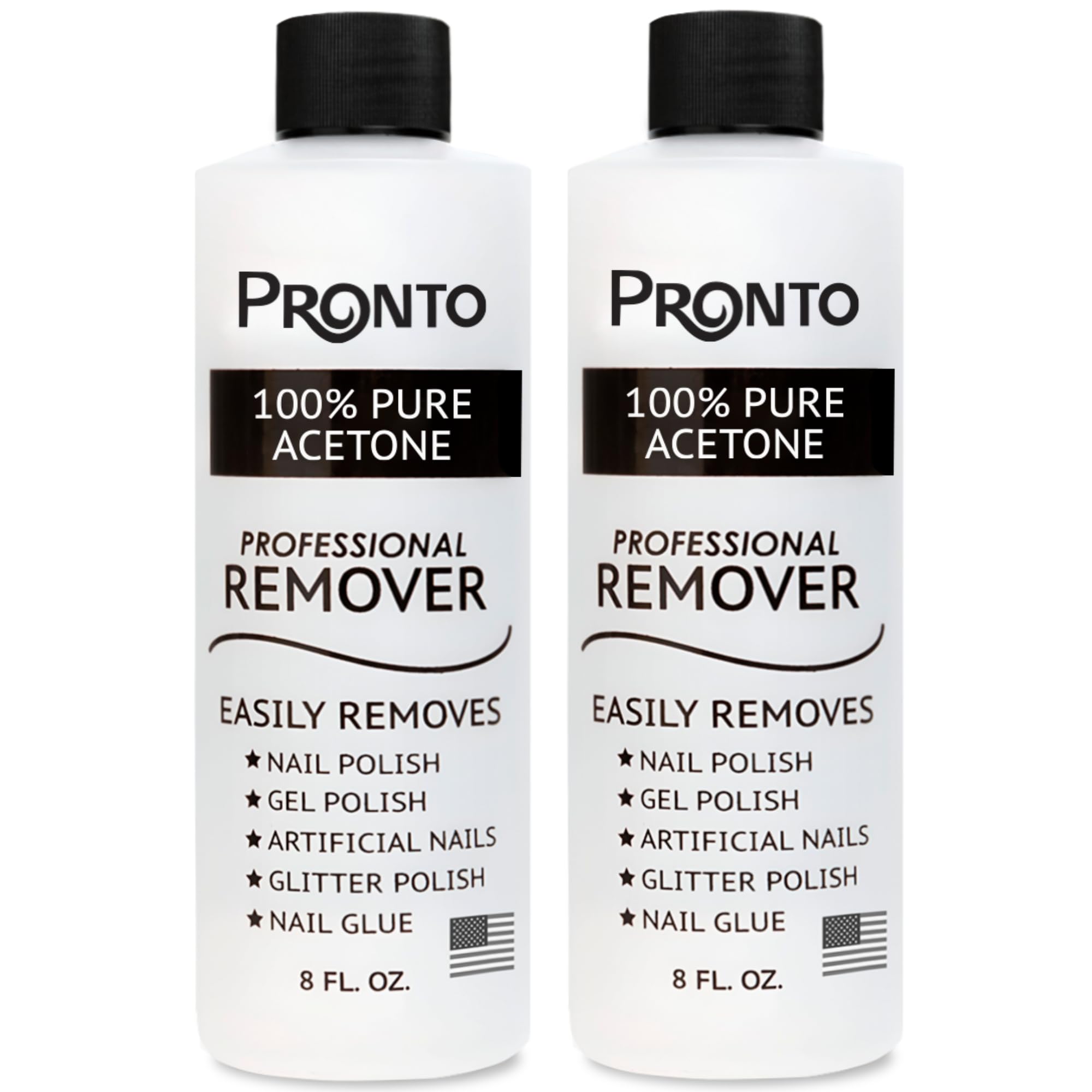 Bouteille Pronto 240 ml d’acétone pour enlever le vernis.