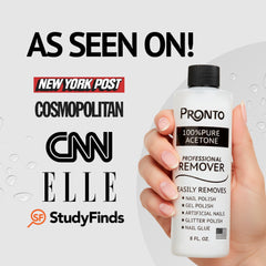 Vernis gel retiré grâce à Pronto pour une préparation rapide.