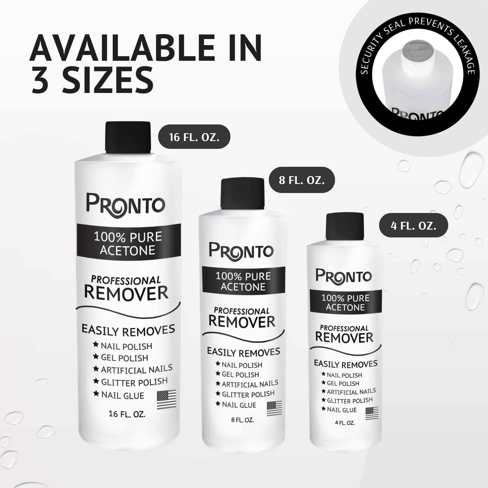 Pronto usage domestique, formats 4 oz et 8 oz.