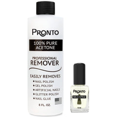 Pronto Acétone Pure 8 oz – bouteille pratique pour démaquiller rapidement le vernis.