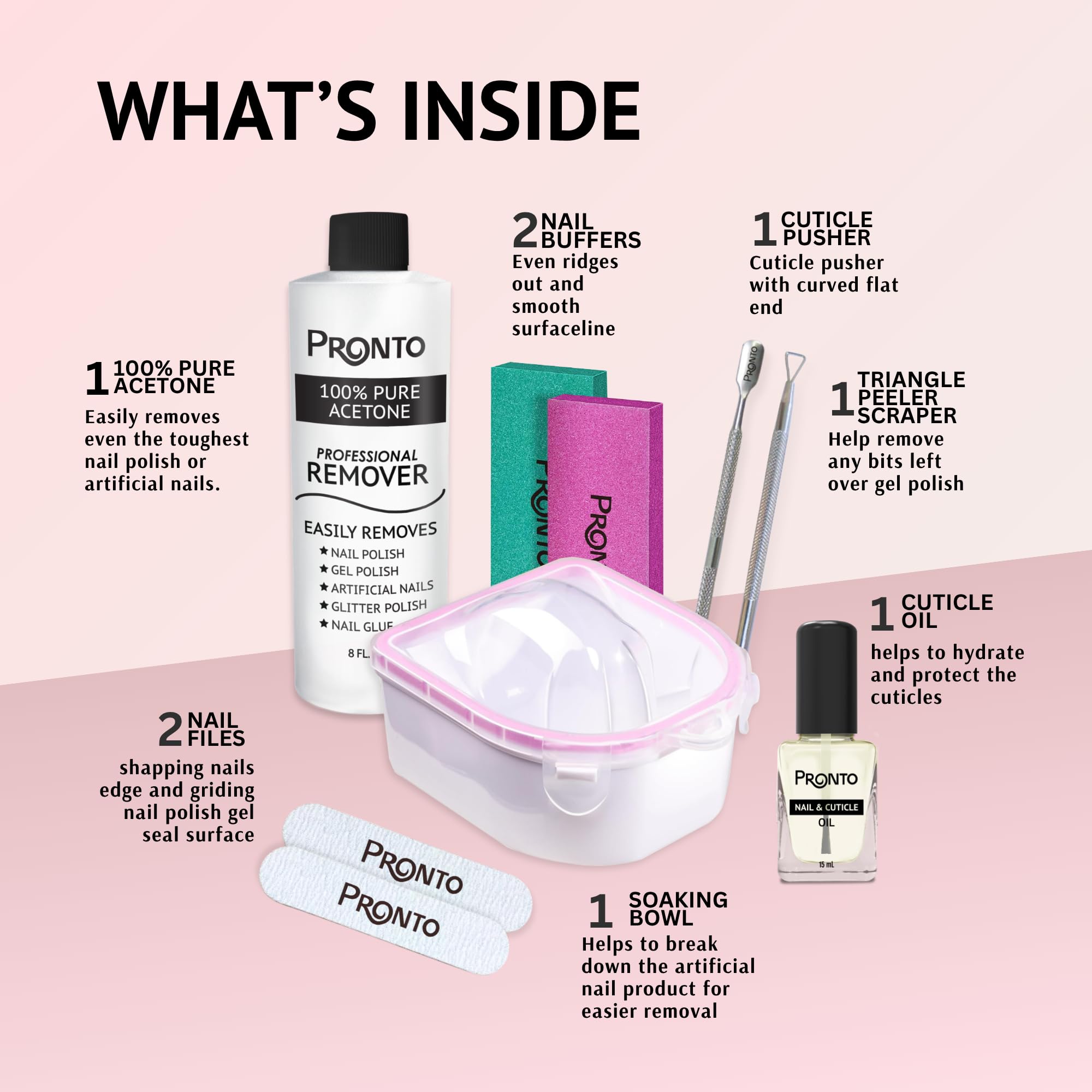 Pronto bol trempage pour ramollir le vernis et faciliter le retrait