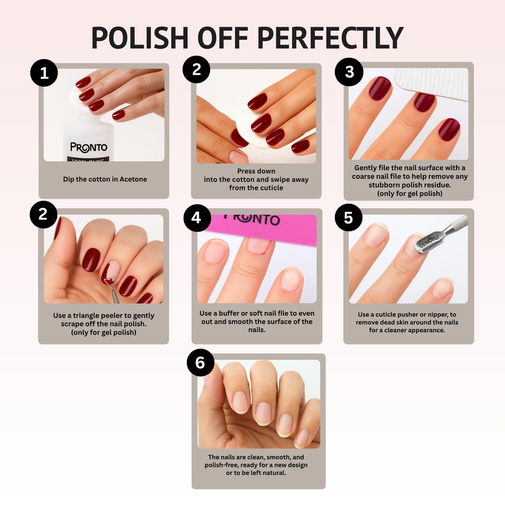 Pronto-buffer-ongles: tampon de ponçage pour un fini brillant.