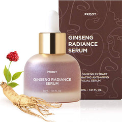PROOT Ginseng Sérum bouteille-pompe prête à l'emploi pour une application facilitée.