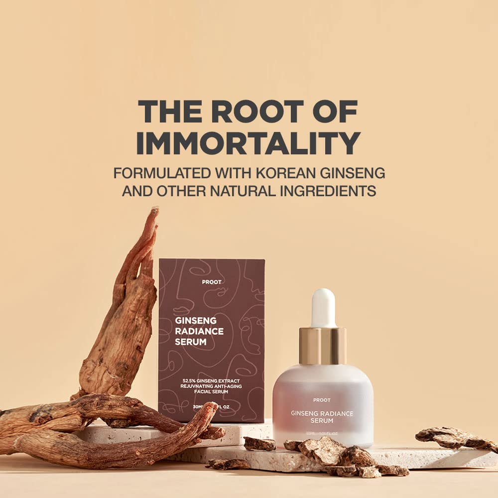 Extrait de ginseng Coreen et ingrédients visibles dans PROOT Ginseng Serum.