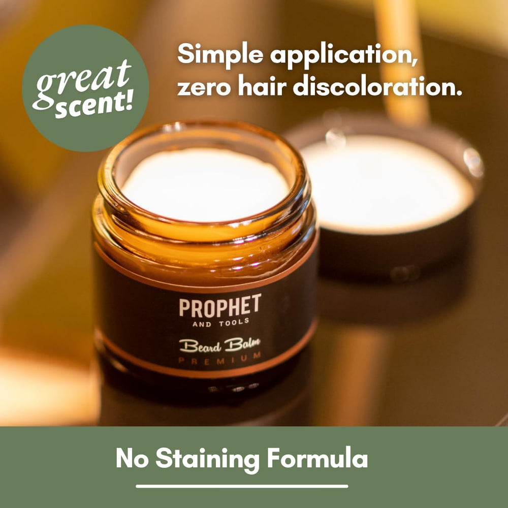 Prophet and Tools baume-barbe parfum subtil pour routine de soin discrète.