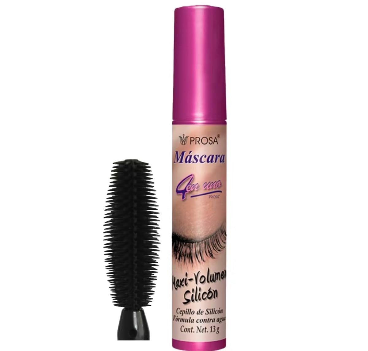 PROSA Maxi Volume Silicone — vue sur la brosse, volume et définition visibles.