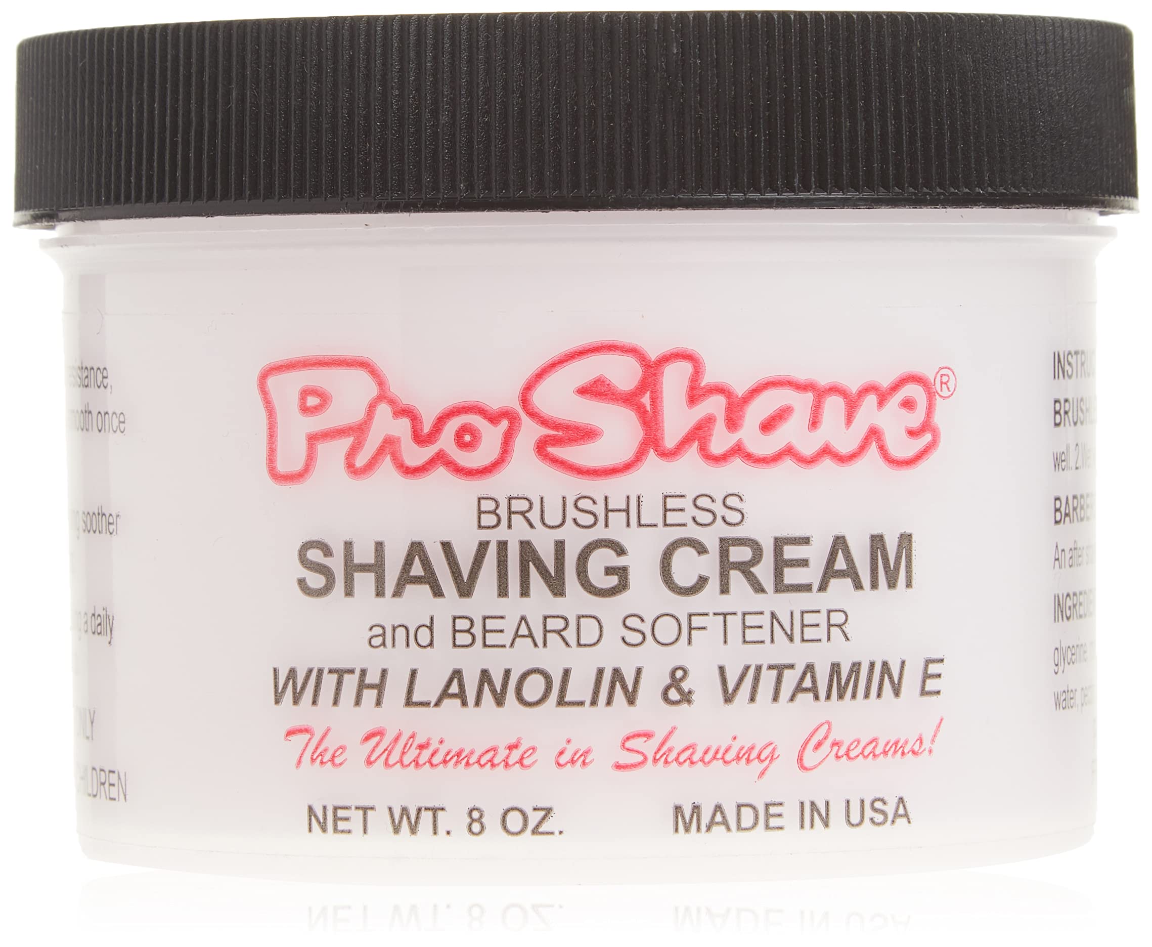 Crème de rasage sans brosse Pro-Shave pour une peau hydratée.
