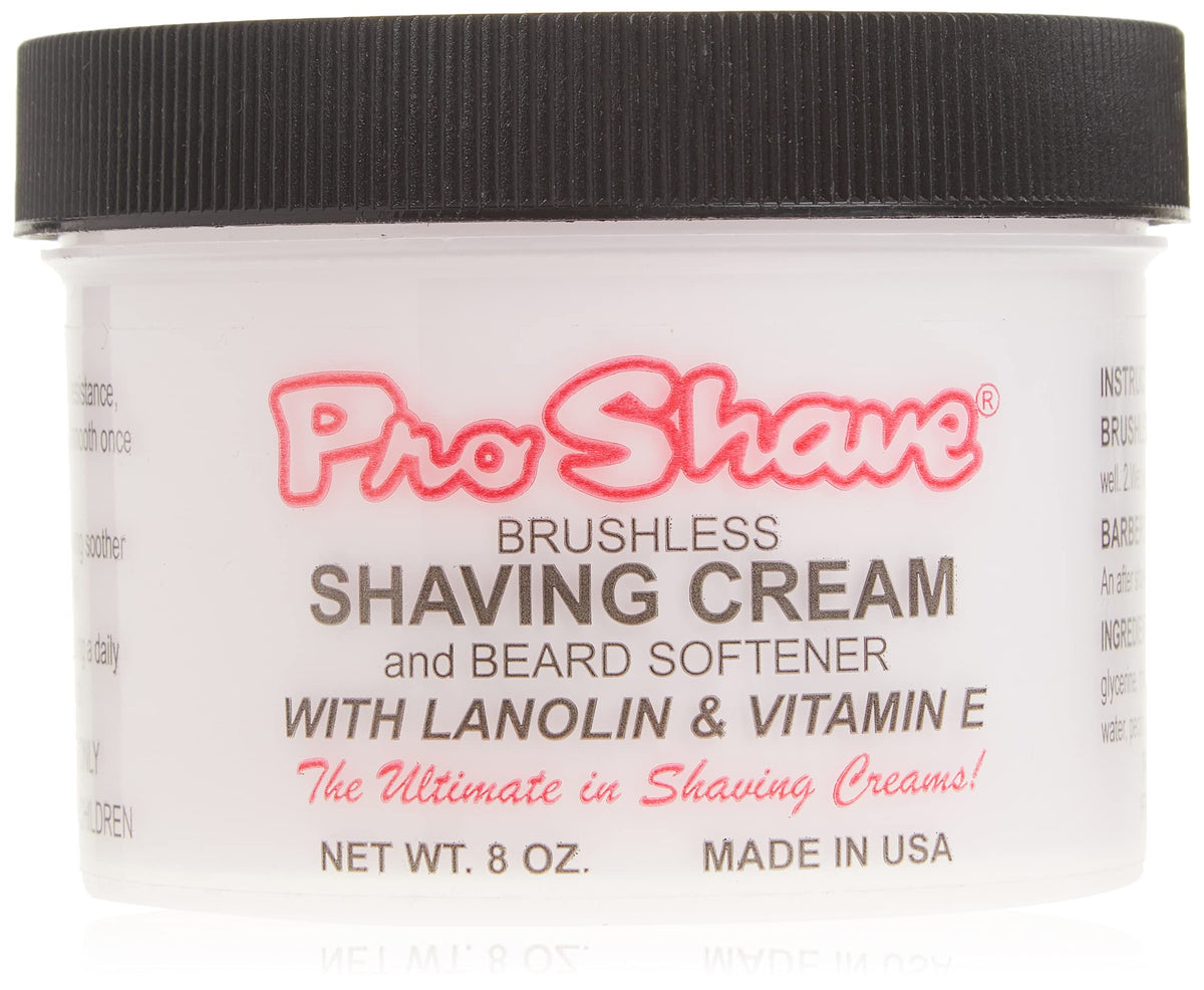 Crème de rasage sans brosse Pro-Shave pour une peau hydratée.