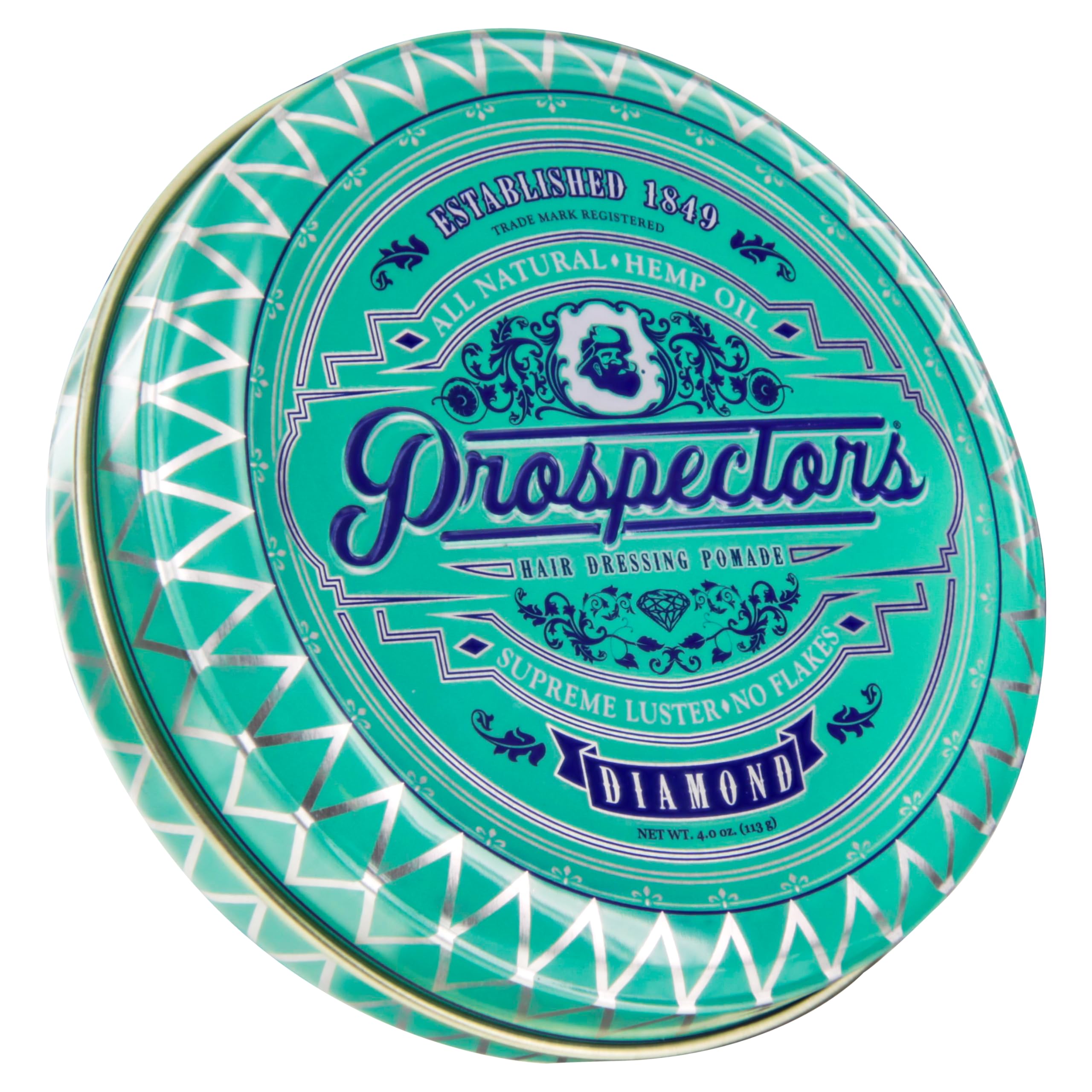 PROSPECTORS Diamond Hair Pomade, pot 4 oz pour un rangement facile et pratique.