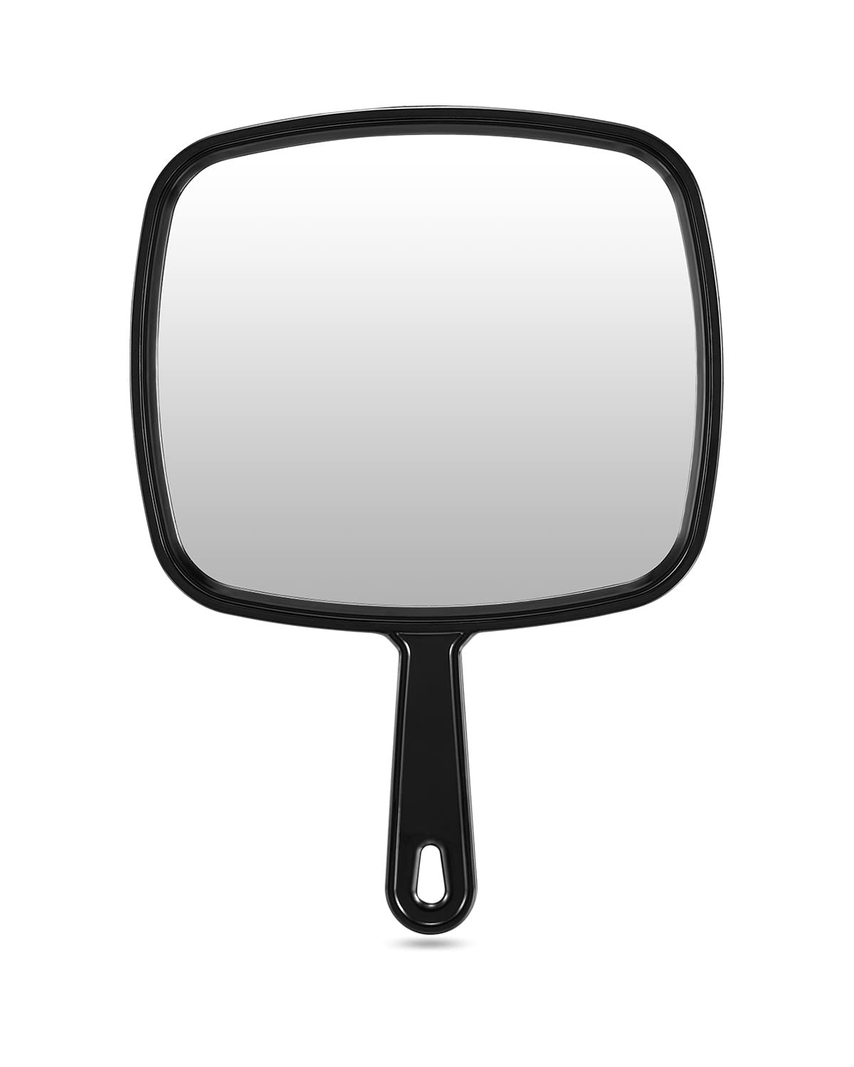 PROTECLE Miroir main extra-large face noir, vue frontale nette pour vérifier la coiffure.