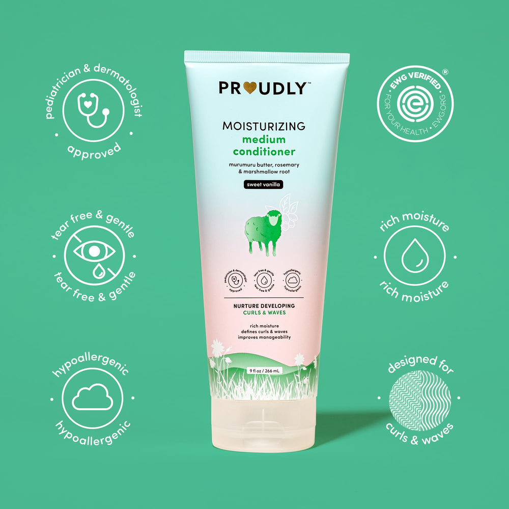 Proudly: application facile sur cheveux bouclés d'enfant, démêlage en douceur.