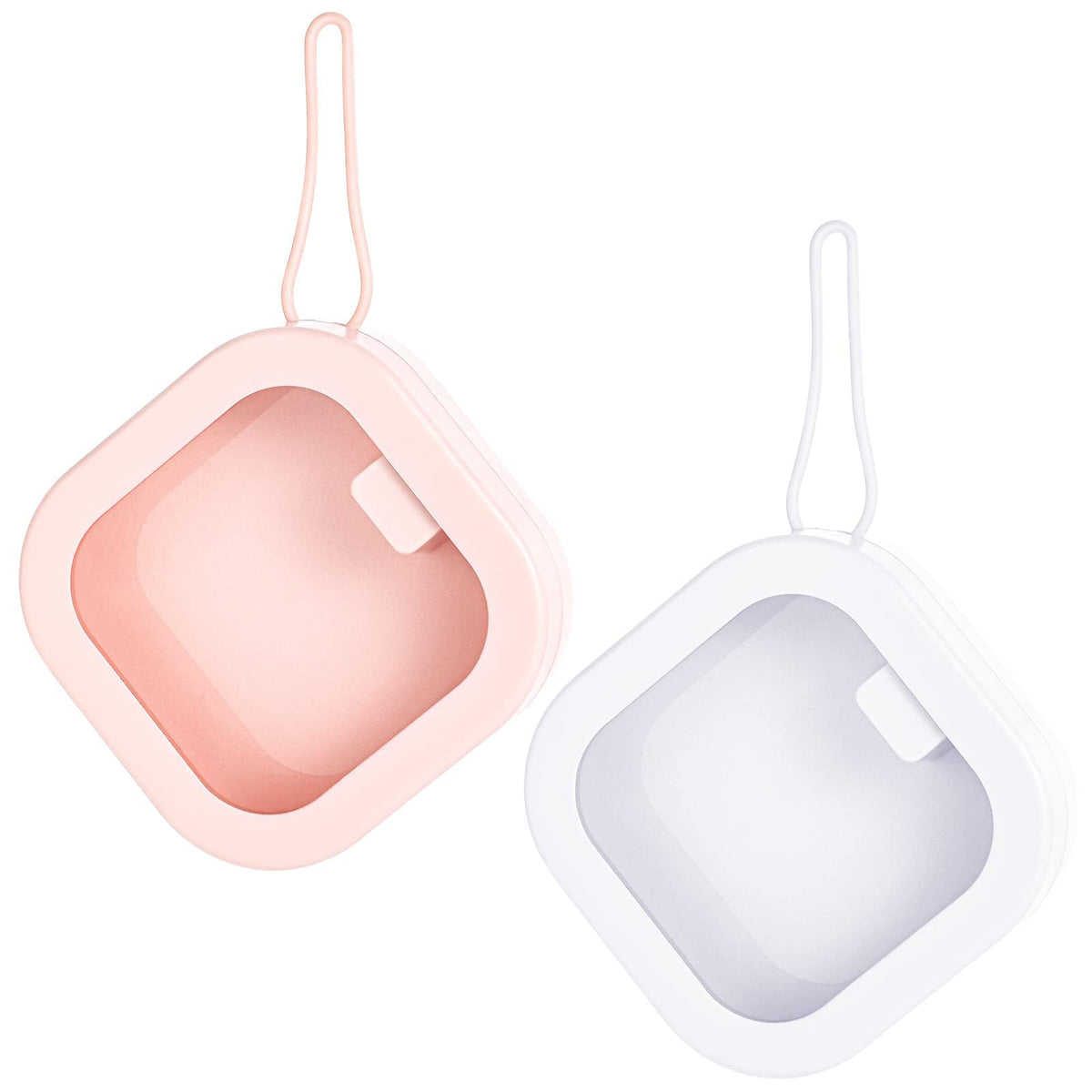 Organisateur d’attaches-cheveux Prudiut rose et blanc, rangement élégant.