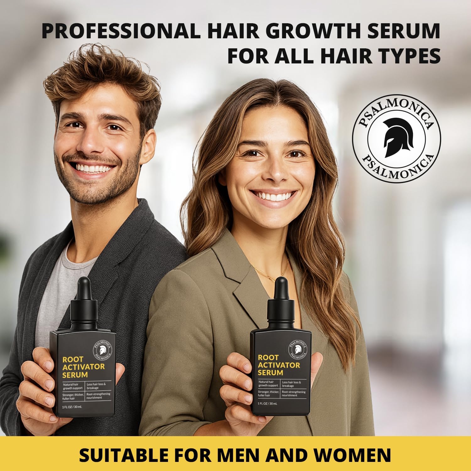 Psalmonica Sérum Compatible Hommes Femmes: convient à tous les profils capillaires.