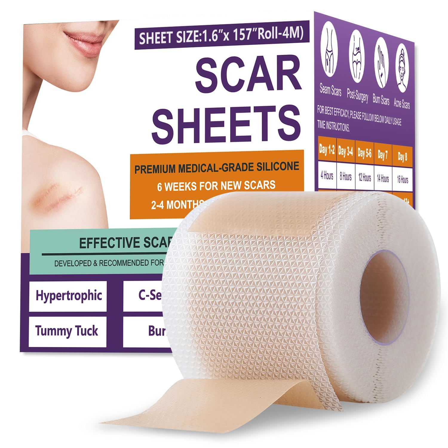Psecici drape-silicone-cicatrice 1-6x157 offre confort et réduction légère.