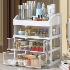 PTBSZCWY Organisateur maquillage 3 tiroirs, vue avant, pratique pour ranger les produits.