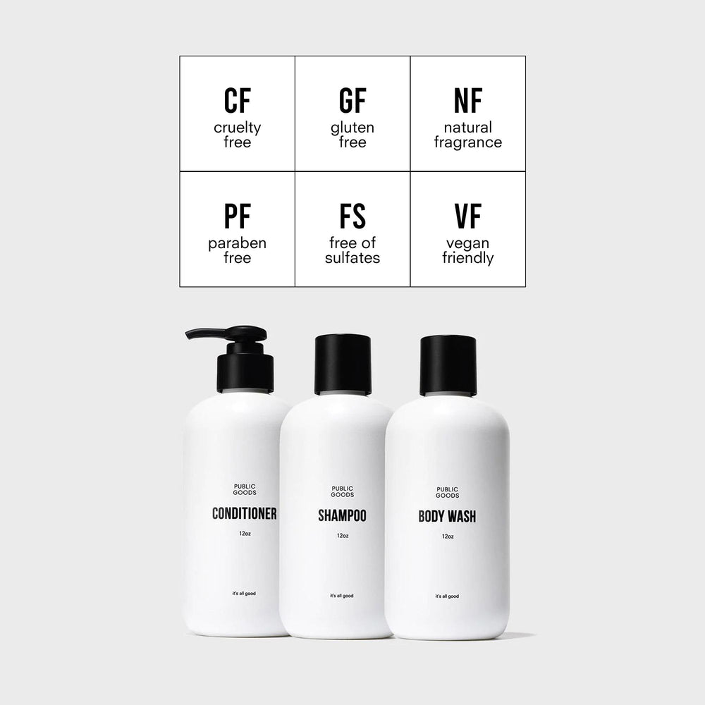 Public Goods Après-shampoing bouteille — protection contre les dommages environnementaux