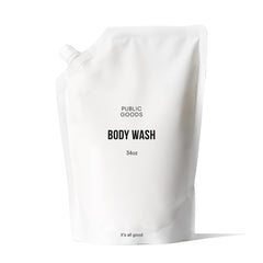 Public Goods Douche: bouteille prête à l’emploi, hydratation douce et rafraîchissante.