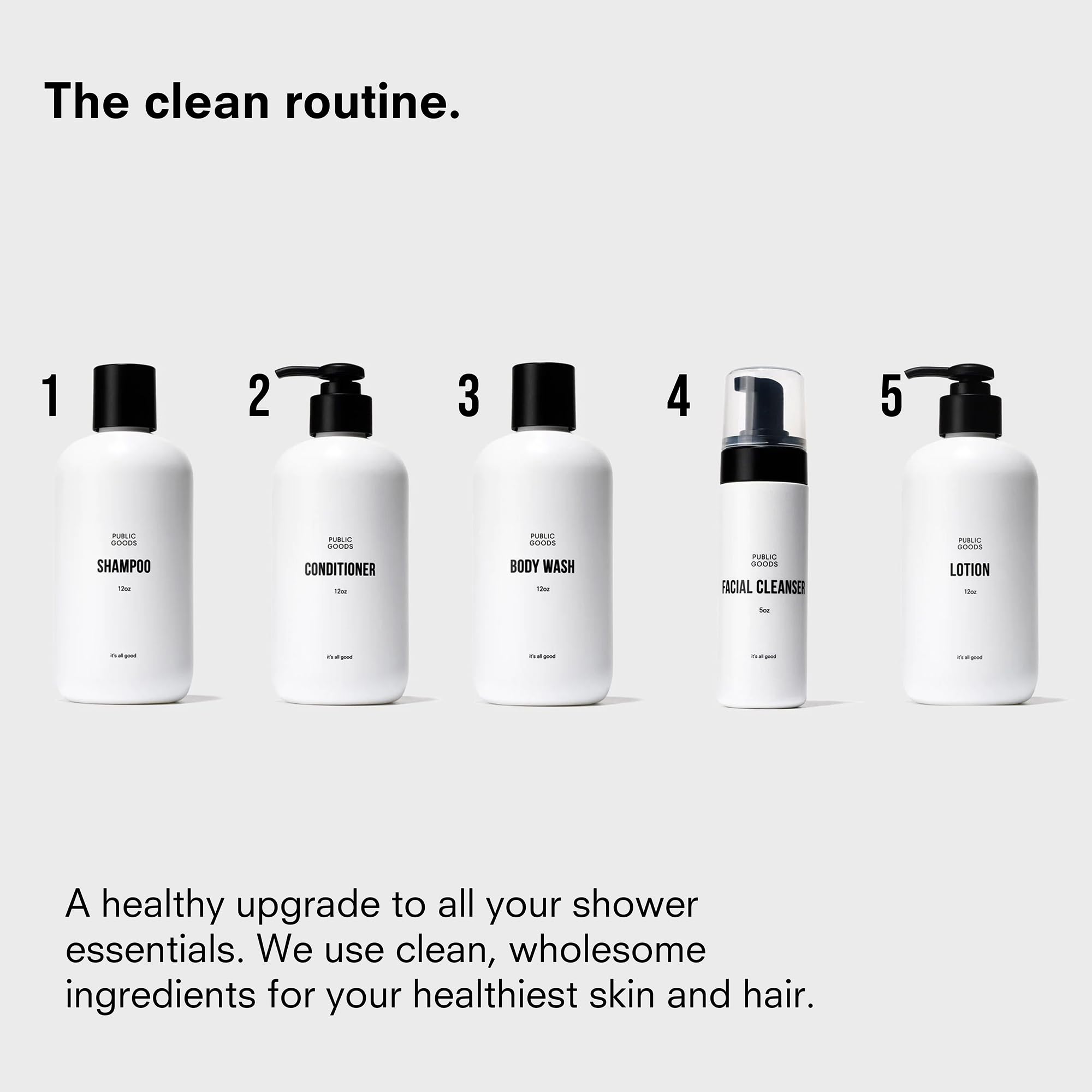 Public Goods Douche: texture riche qui rince sans effort.