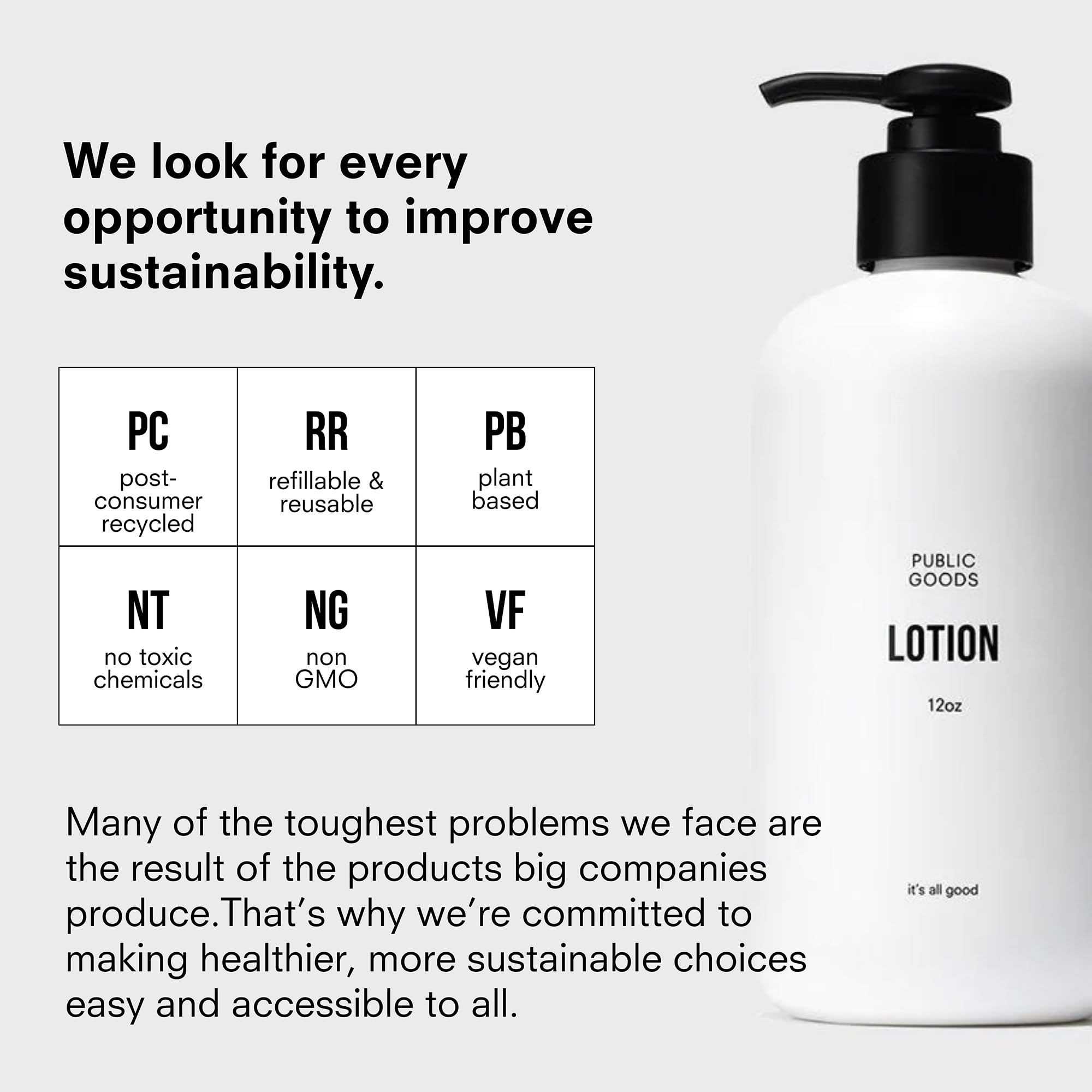 Public Goods Lotion adaptée à toute la famille, neutre et douce.