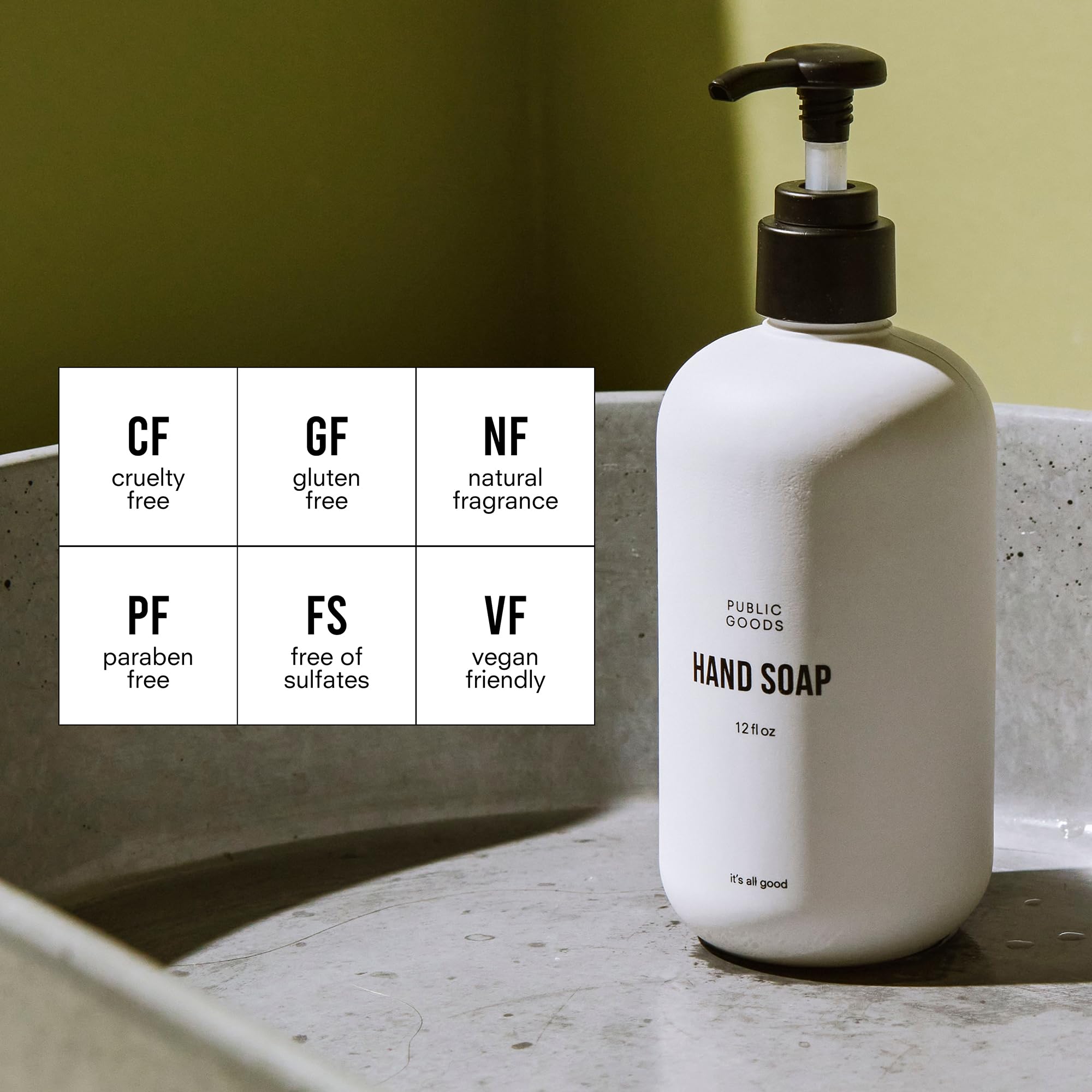 Parfum agrumes frais Public Goods pour une sensation rafraîchissante.