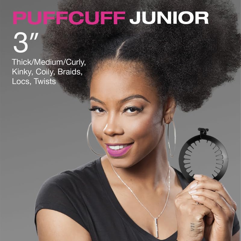 PuffCuff Junior utilisation en queue de cheval pour cheveux épais.
