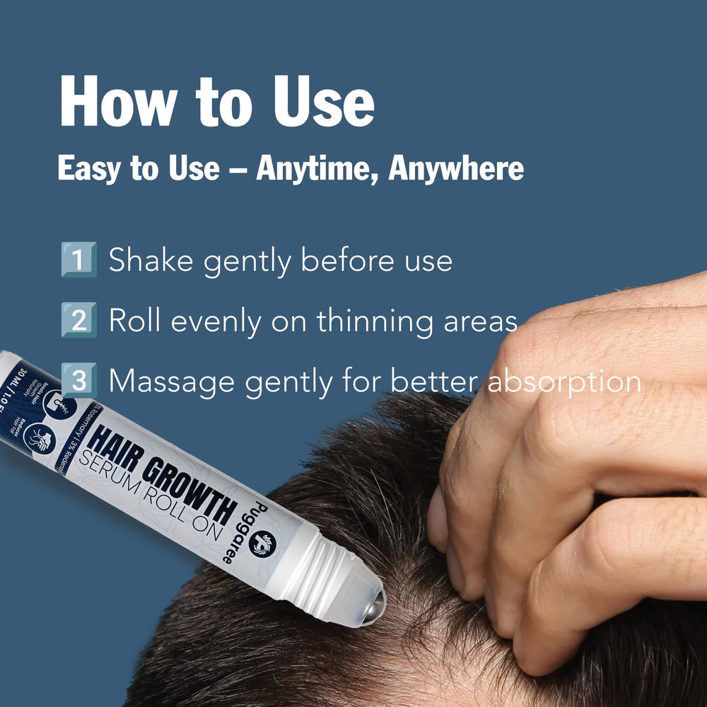 Routine quotidienne pratique Puggaree roll-on sans huile pour cheveux.