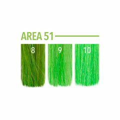 Pulp Riot Area 51 – échantillon couleur néon lumineux sur cheveux