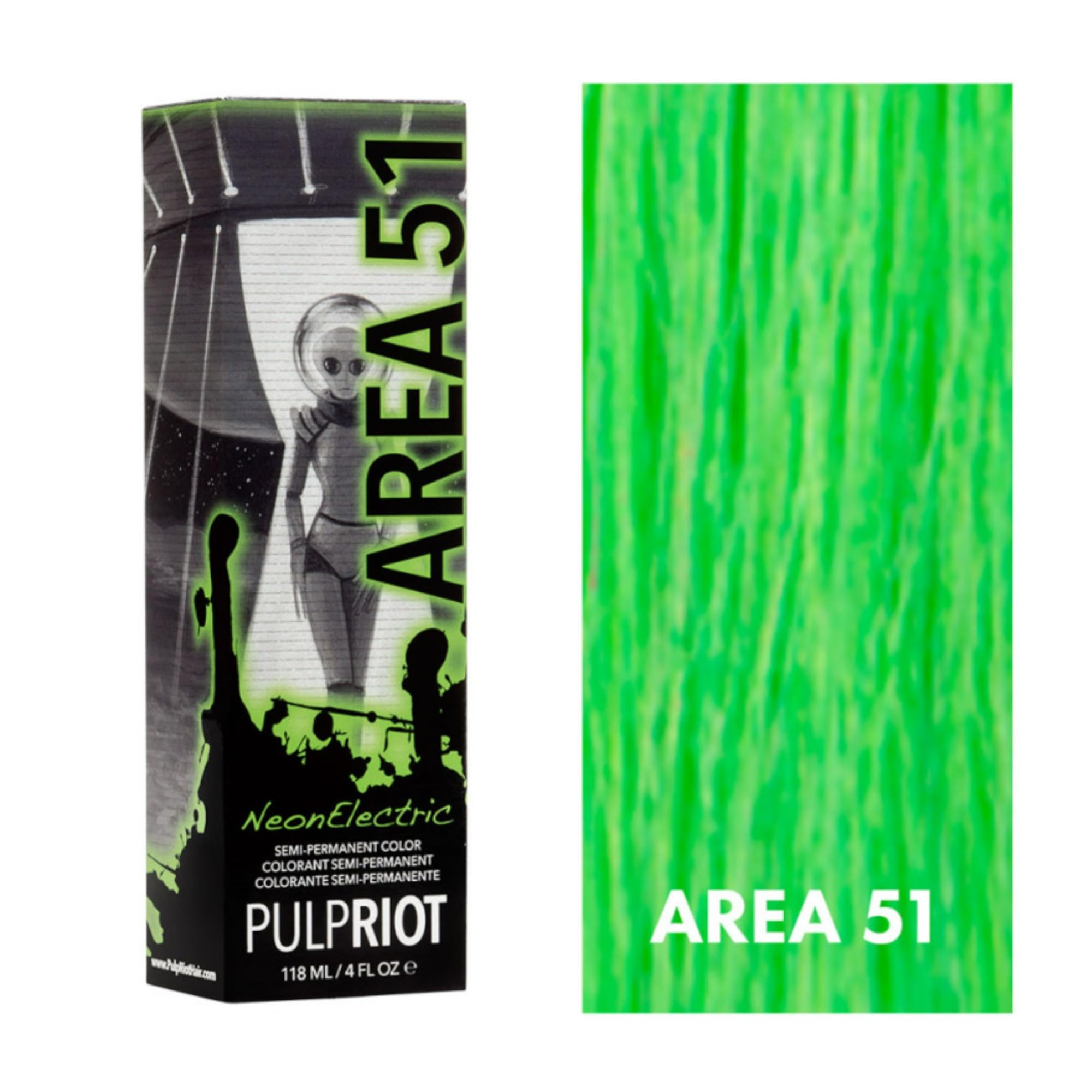 Pulp Riot Area 51 – flacon néon prêt pour application directe sur cheveux