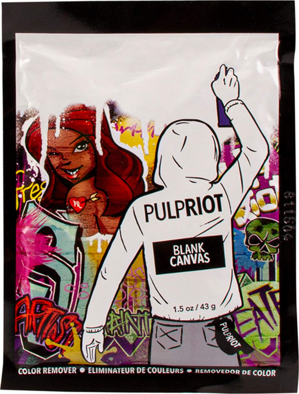 Pulp Riot Blank Canvas, dissolvant couleur en sachet, retire les teintes semi-permanentes.