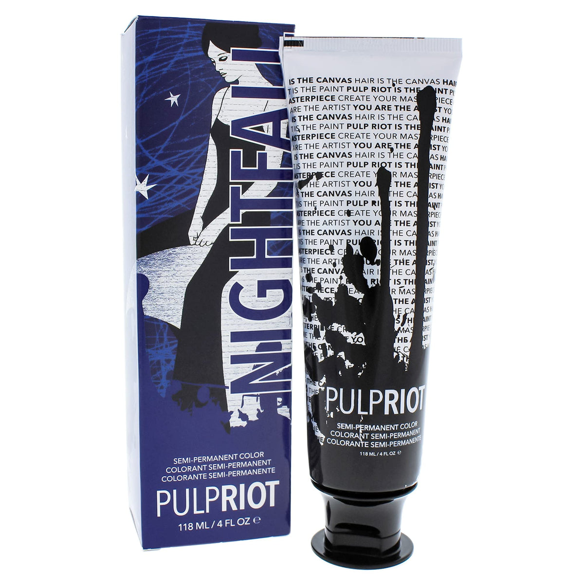 Pulp Riot Nightfall, bouteille prête à l’emploi pour une couleur semi-permanente vegan et vibrante.