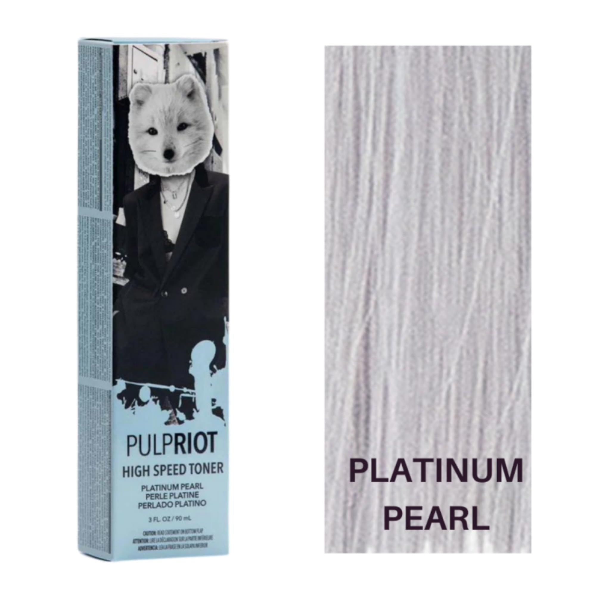 Pulp Riot tonaliseur haute vitesse Platine Perle — bouteille, hydratation et reflets froids.