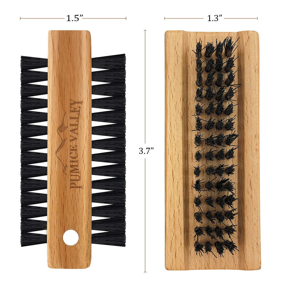 Brosse Pumice Valley bois hêtre et brins charbon, conception durable