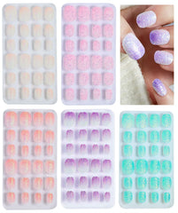 Ongles faux Pumkryth pour enfants avec tailles variées pour une manucure personnalisée.