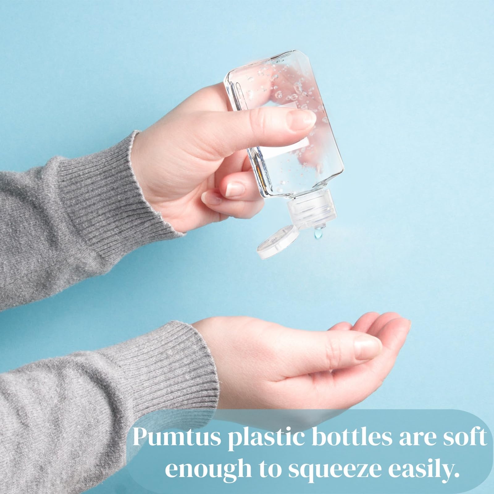 Pumtus Bouteille plastique légère 60ml, réutilisable et pratique.