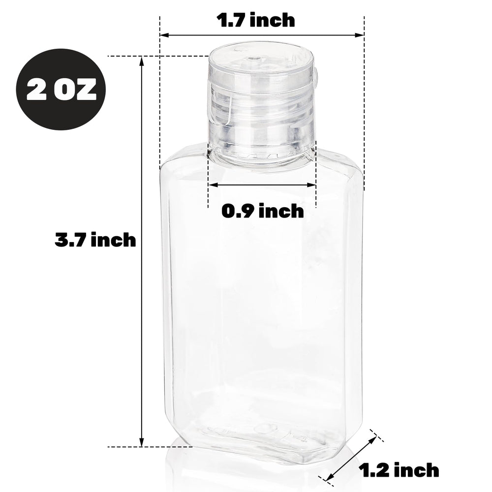 Pumtus Bouteille transparente 60ml avec bouchon basculant, facile à identifier le contenu.